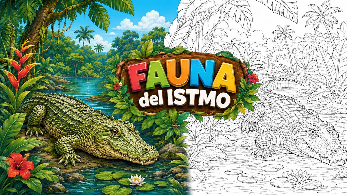 El cocodrilo aparece en ‘Fauna del Istmo’: Mi Diario trae una lámina para colorear y aprender