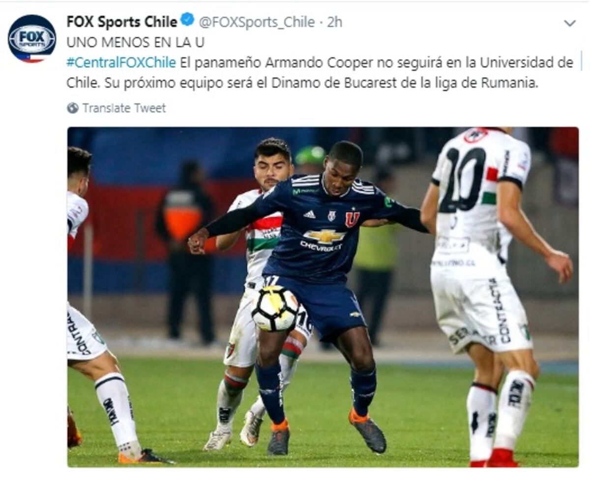 El futbolista panameño Armando Cooper va para el Dinamo de Bucarest