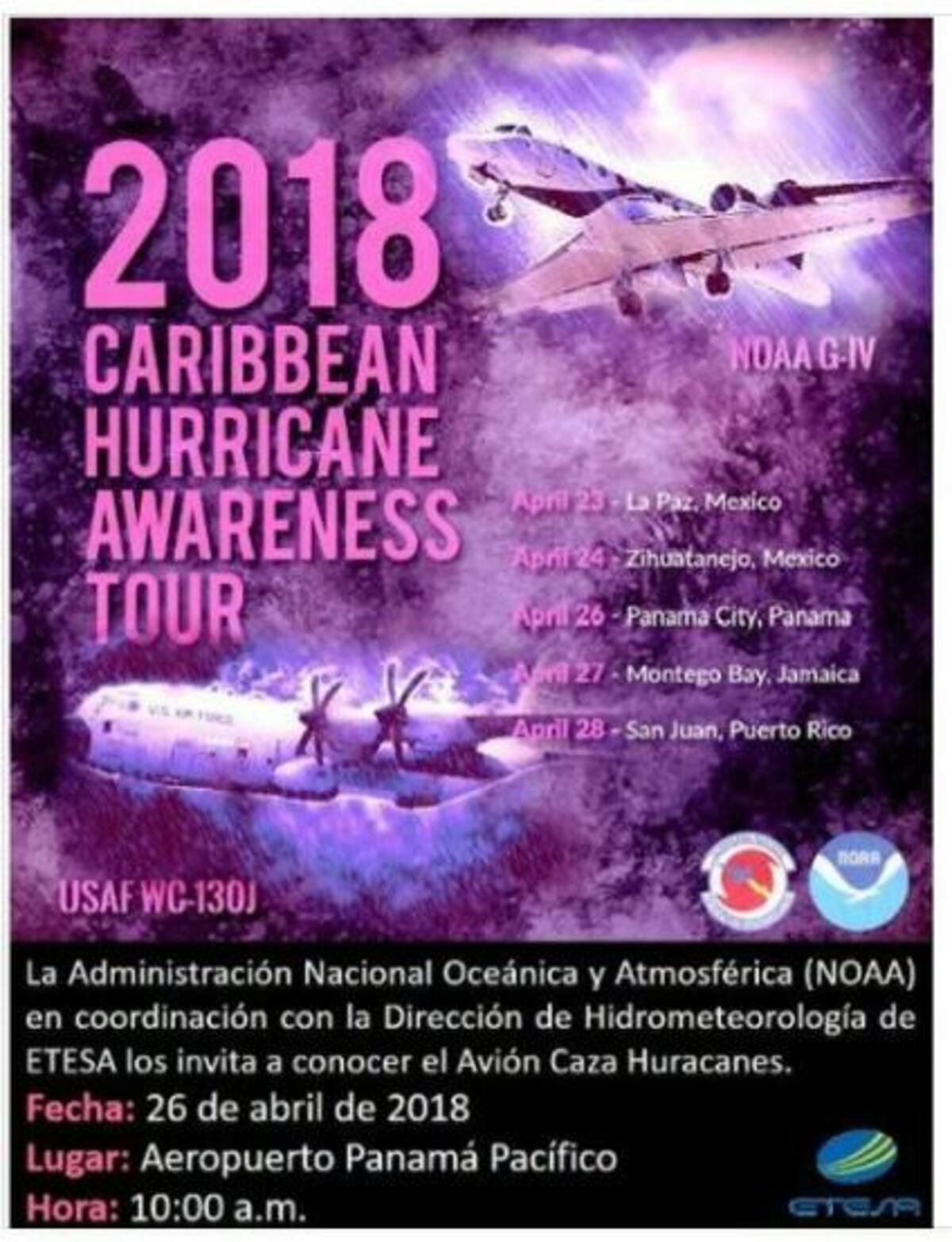 ¿Quieres conocerlos? Los cazahuracanes ya arribaron a Panamá