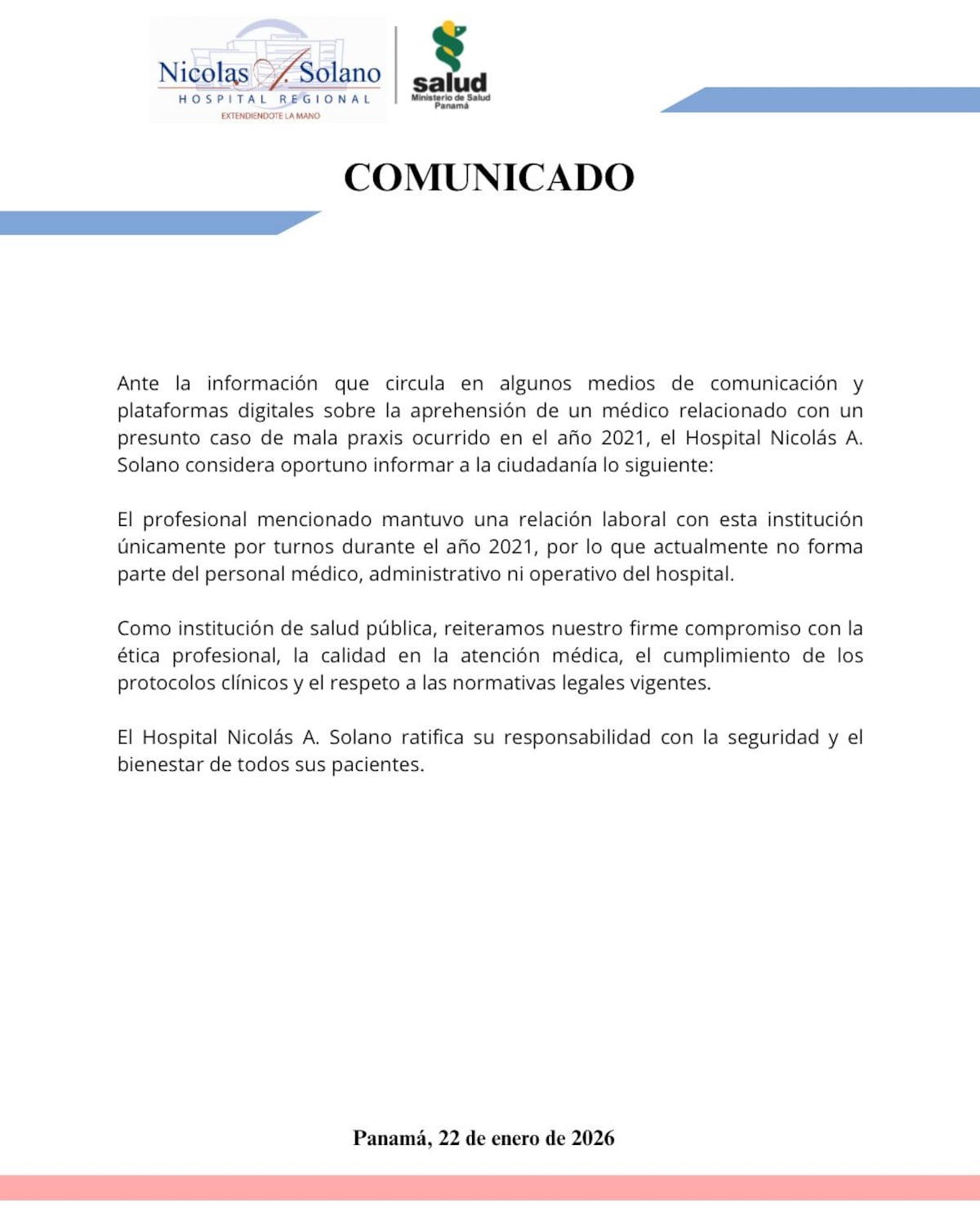 Médico al descubierto por presunto homicidio: investigan supuesta mala praxis en hospital Nicolás A. Solano