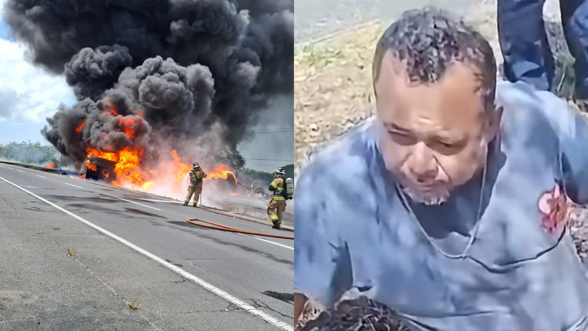 Chofer sobrevive a voraz incendio de camión en Coclé y se encuentra estable