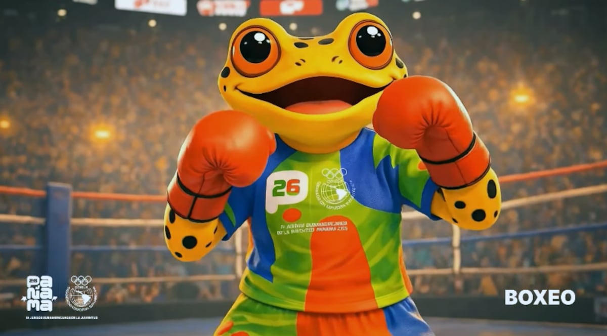 ¡Antón ya está aquí! La rana dorada es la nueva mascota de los Juegos Suramericanos Panamá 2026