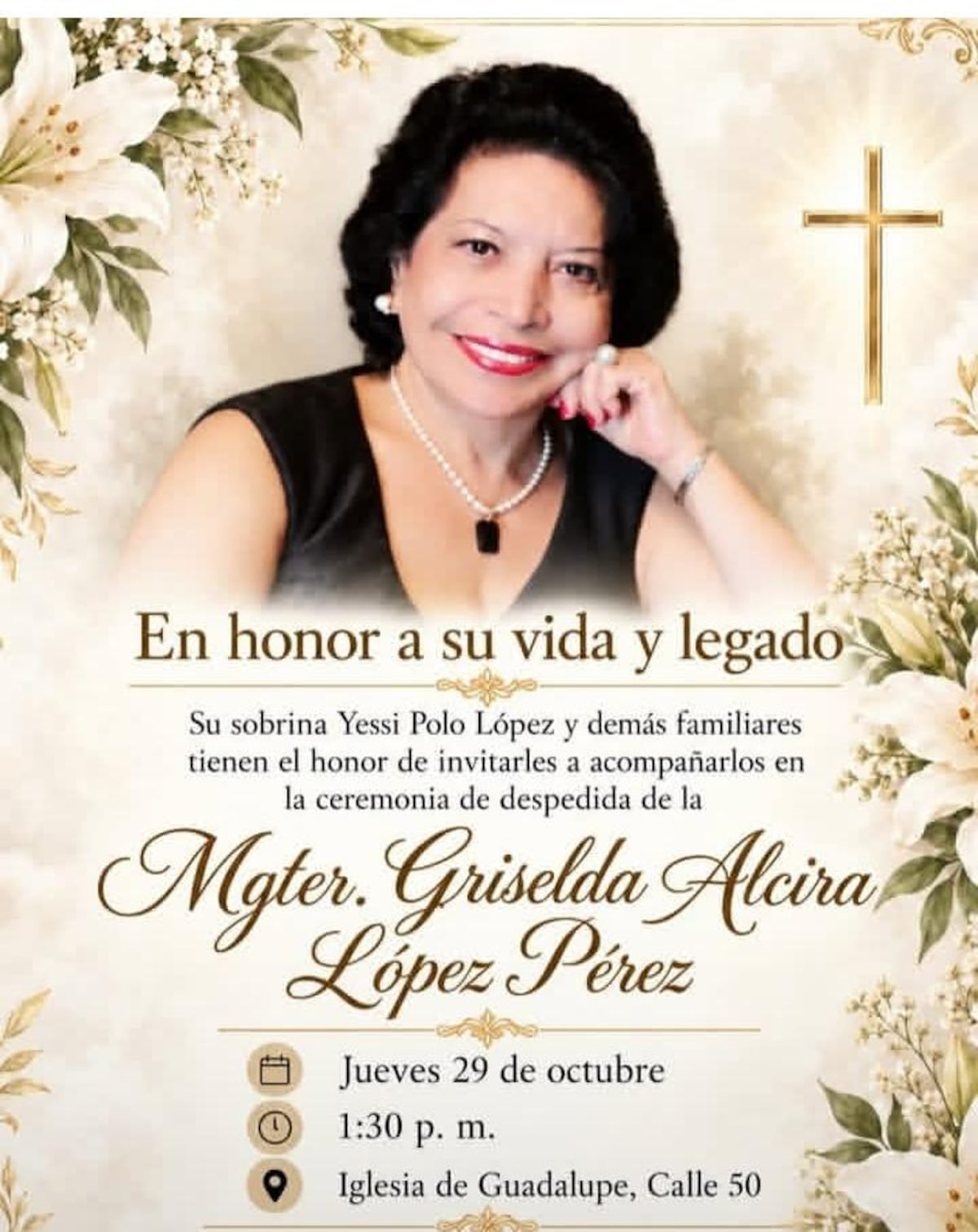 Griselda López: revelan cuándo y dónde será la despedida de la reconocida periodista