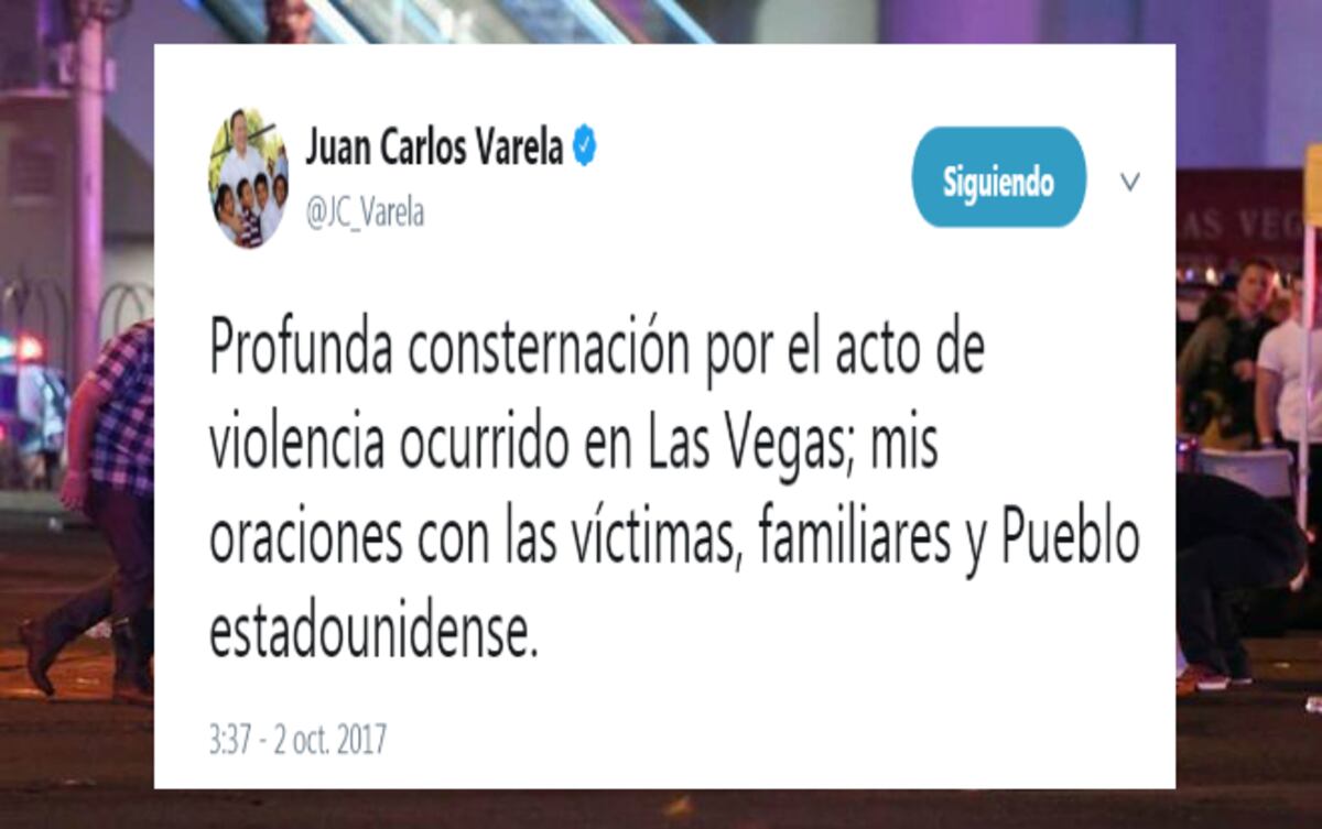 Panamá condena y rechaza tiroteo en Las Vegas
