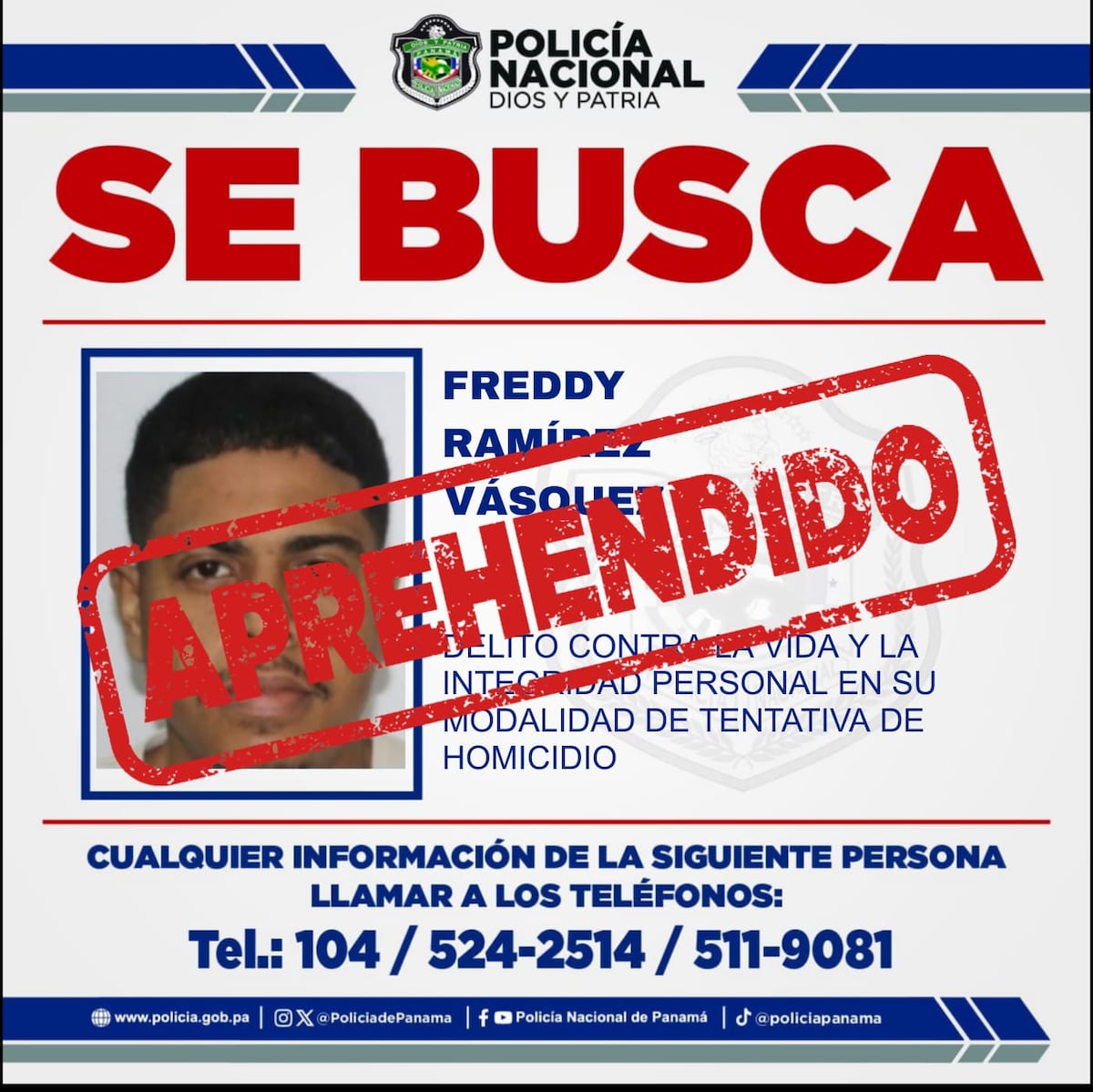 Era uno de los más buscados por triple tentativa de homicidio en Curundú y cayó en Santa Ana