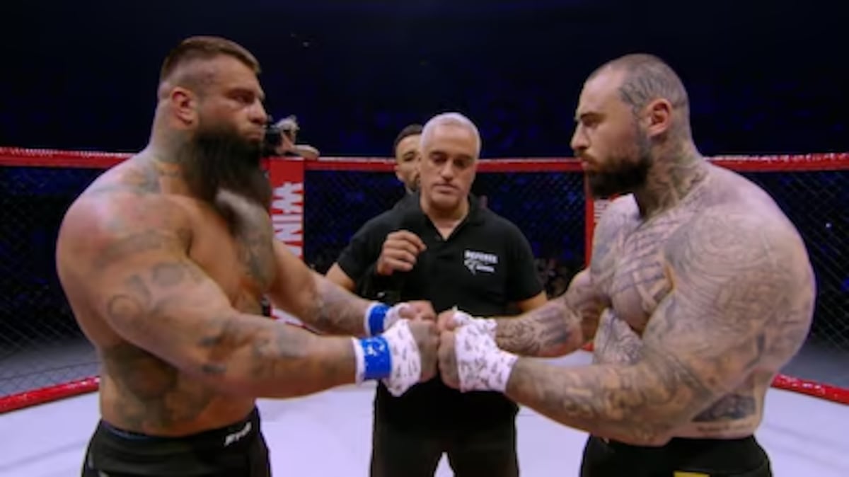 Ruskov gana la pelea de los ’250 kilos’ entre dos luchadores en el boxeo sin guantes