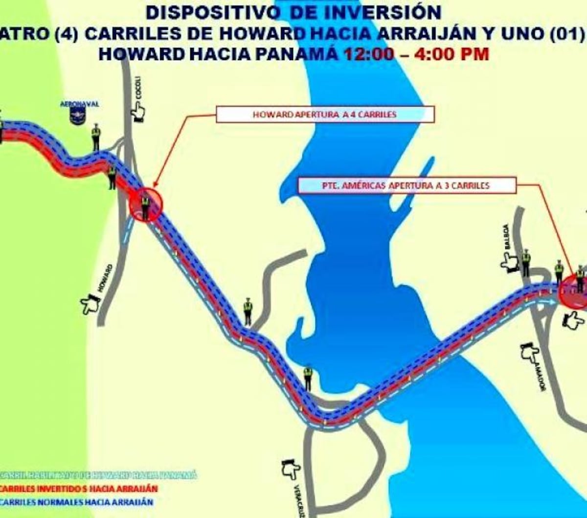 TOME NOTA. Así será el operativo de inversión de carril de los fines de semana 