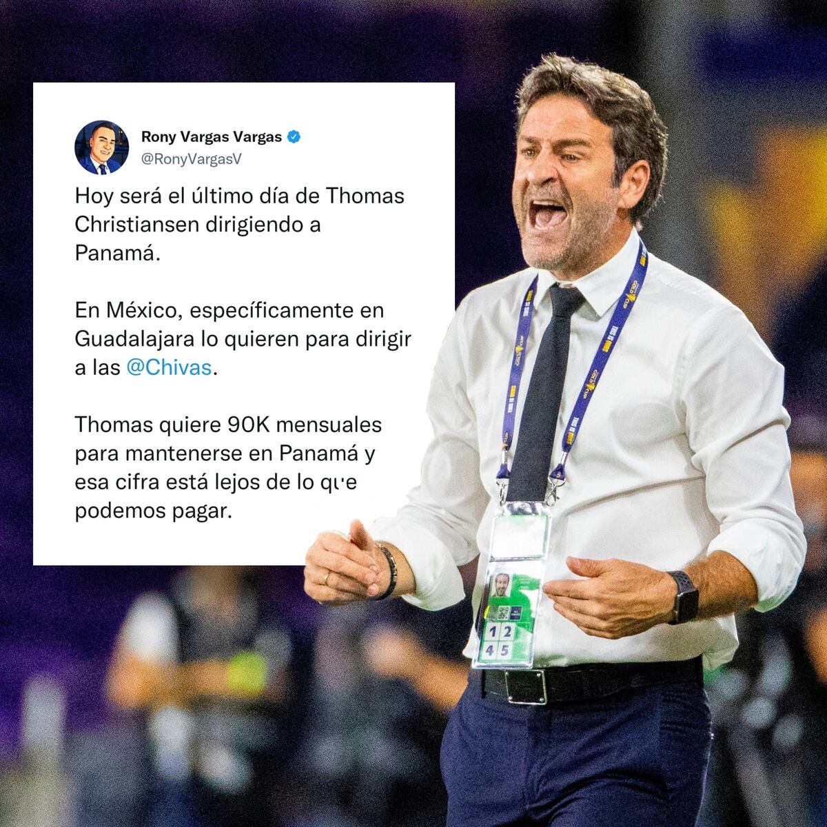 Este es el último día de Christiansen dirigiendo a Panamá, según Rony Vargas. Si se va tiene que pagar una indemnización