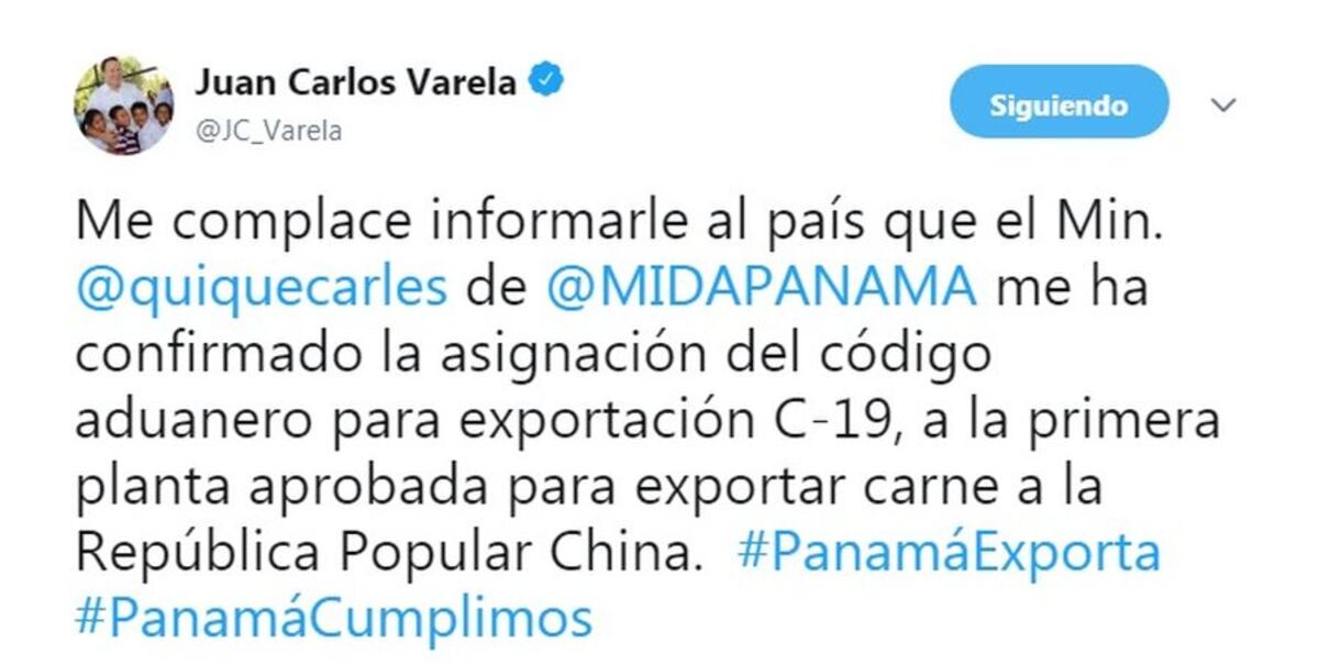 Día histórico. Panamá exportará carne a China. Varela confirma