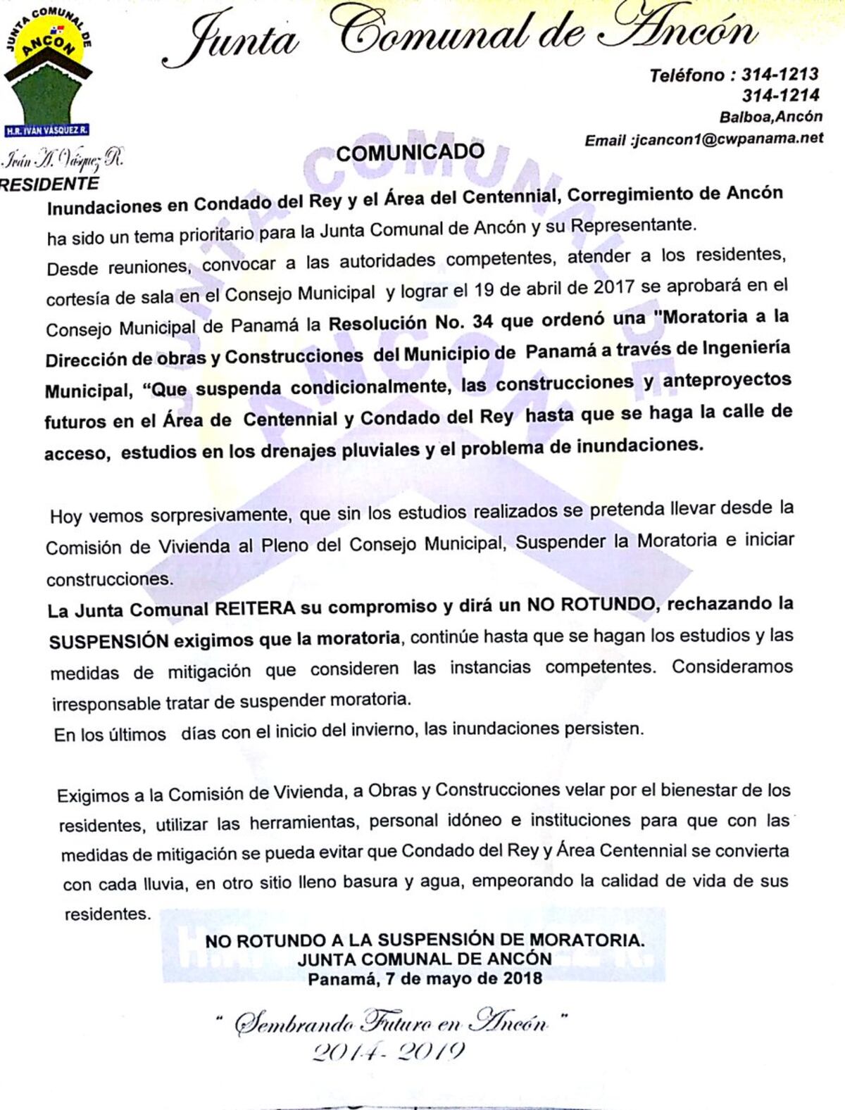 Sinaproc pide no levantar la suspensión de construcción en Condado del Rey