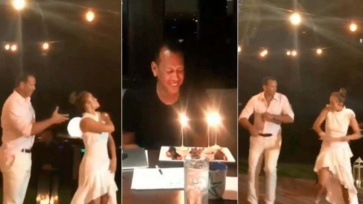 Jennifer López puso a bailar a Alex Rodríguez en su cumpleaños 42