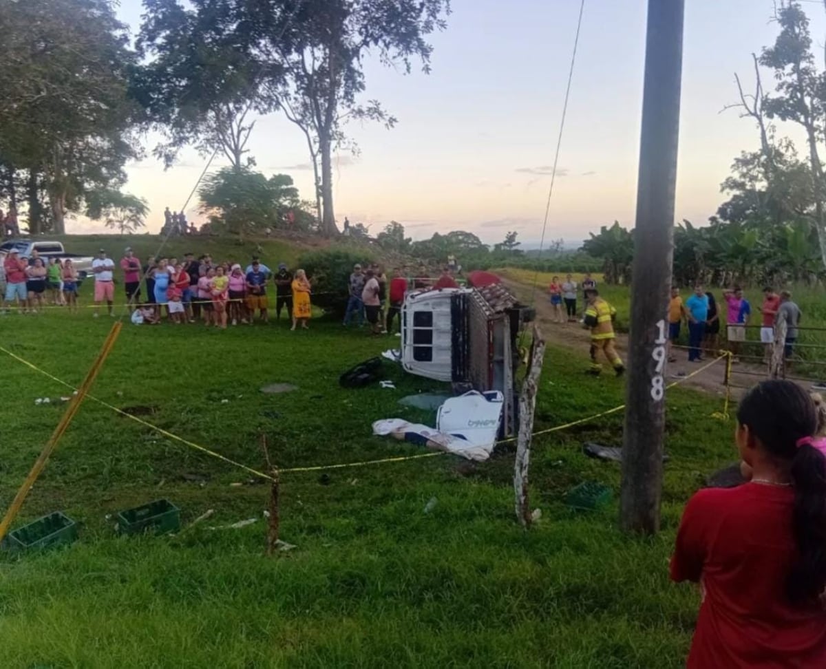 Dolor en Chiriquí: vuelco de camión en Bugaba deja un muerto y siete heridos