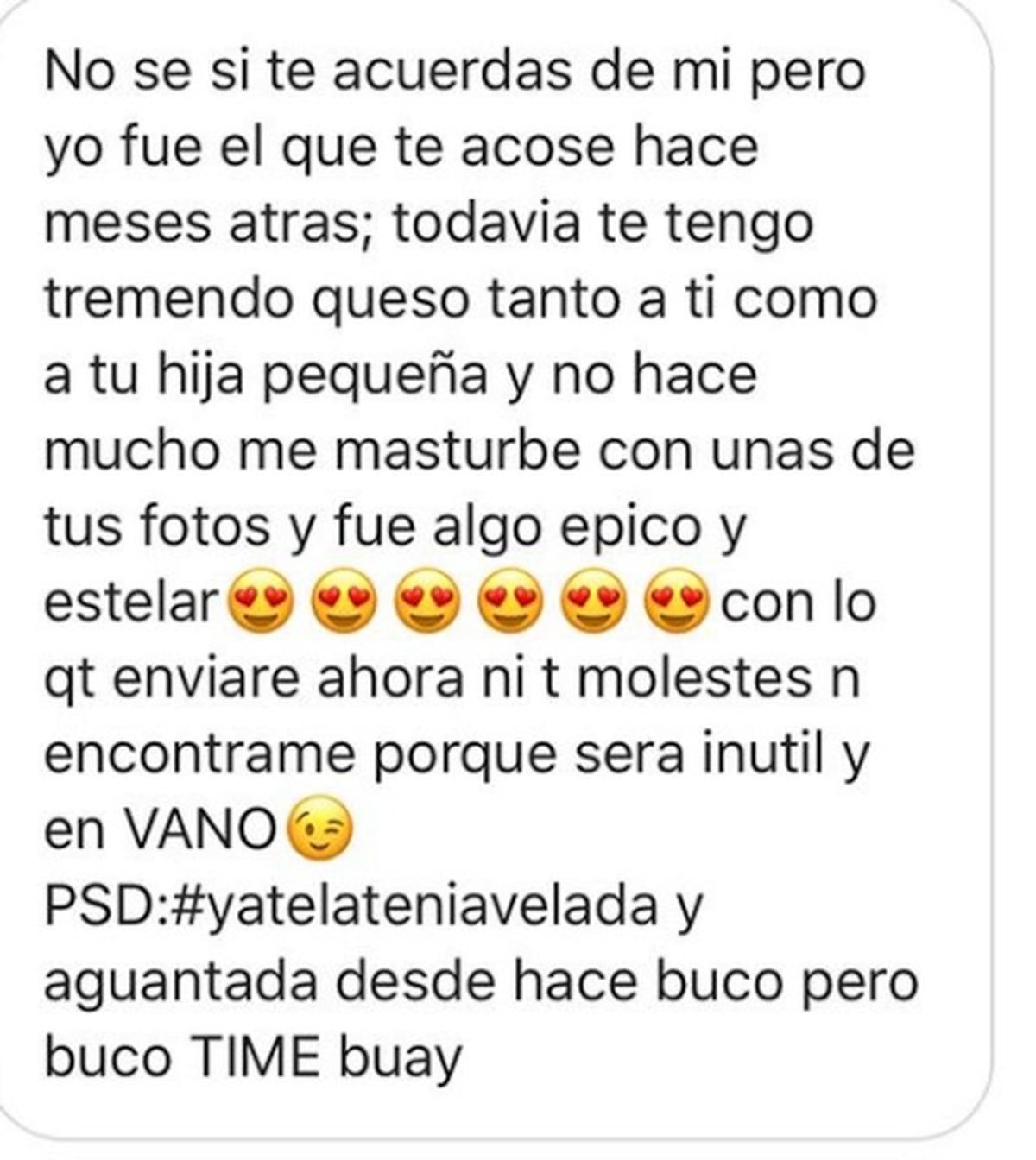 Acosador amenaza de muerte y con violar a hija de cara de TV | VIDEO