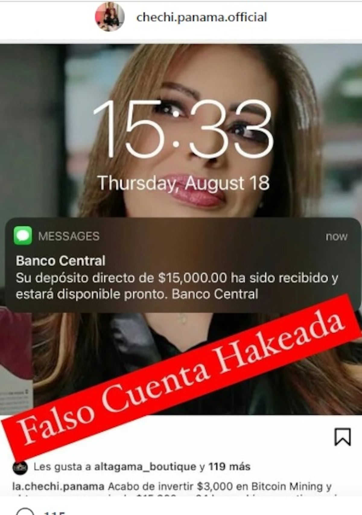 ‘Qué locura con la gente’. Se hacen  pasar por La Chechi. Le ‘hackean’ su cuenta. Video