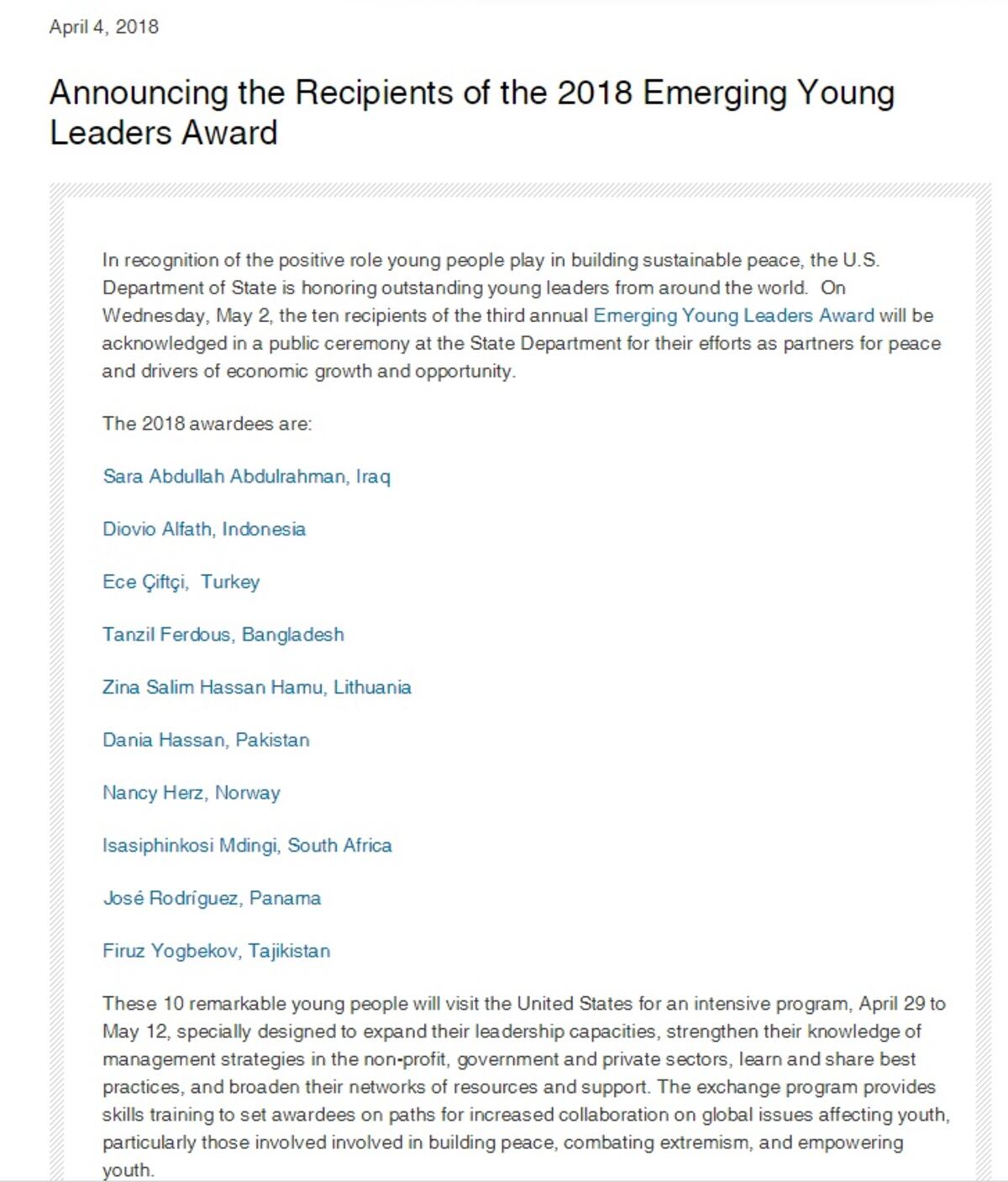 ¡Wopa! Panameño es reconocido por el Departamento de Estados de EU