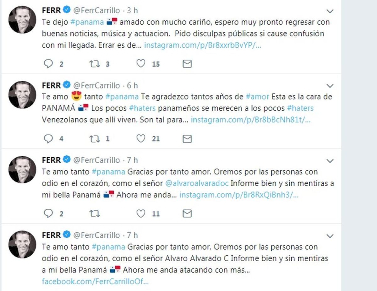 Se formó.Actor venezolano Fernando Carrillo arremete contra Álvaro Alvarado