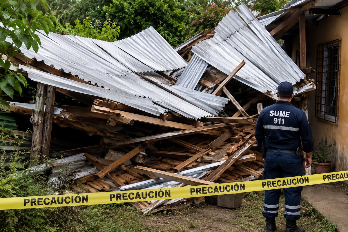 Techo de zinc y madera colapsó sobre una adulta mayor en Potuga