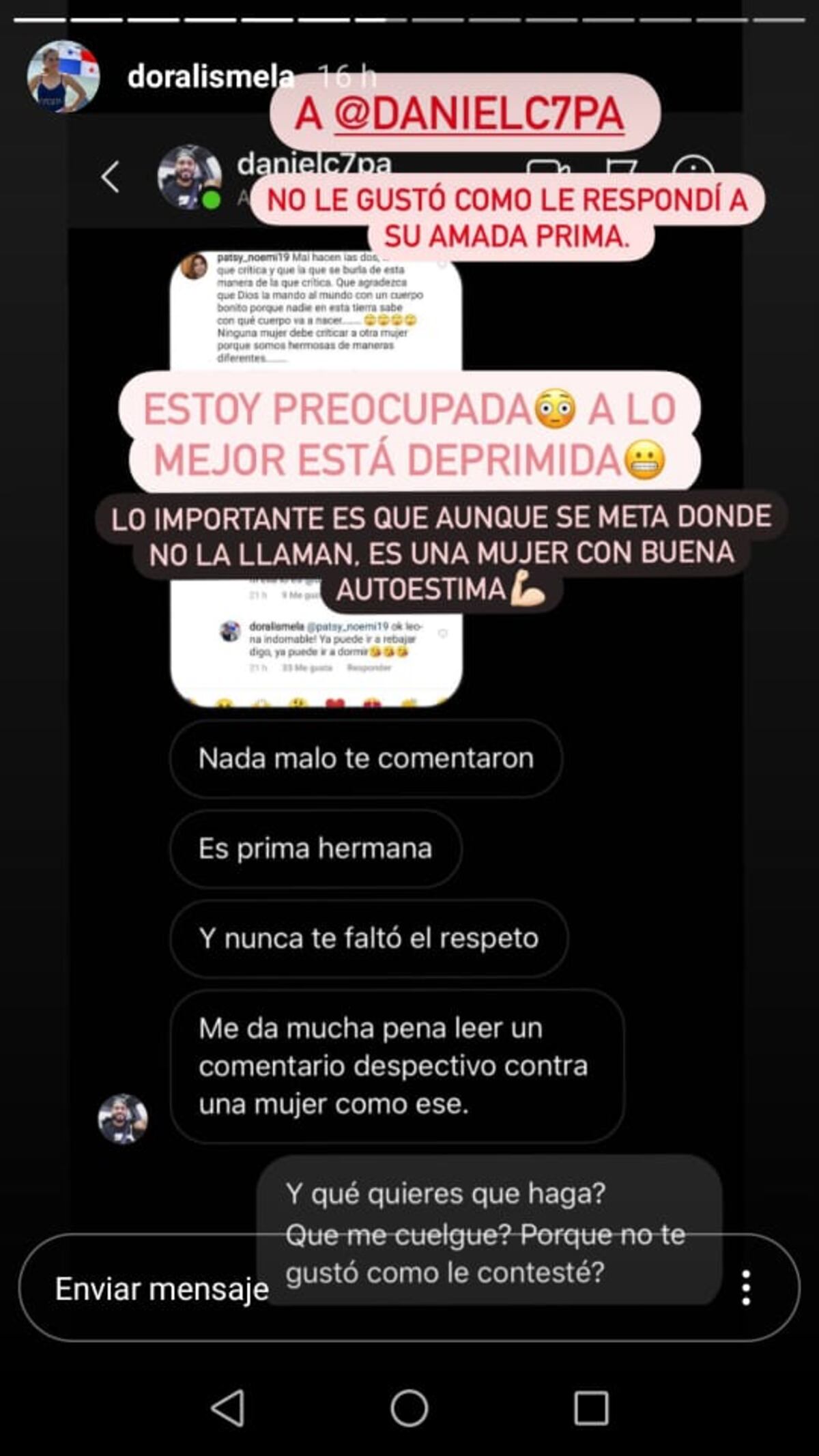 ‘La Tepesita’ manda a rebajar a la prima del ex Calle 7, Daniel por decirle que agradeciera a Dios por nacer con el cuerpo bonito