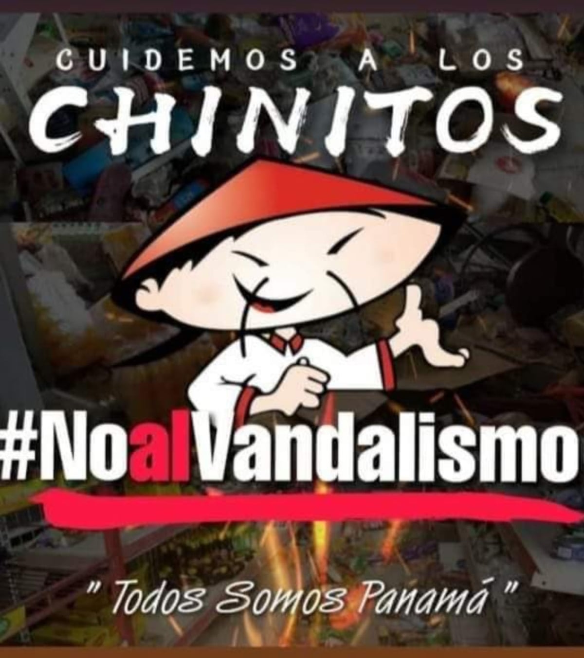 ‘Cuida a tu chinito’. Representante de la comunidad China pide al pueblo panameño que sean solidarios con los comerciantes en sus barrios y no al saqueo