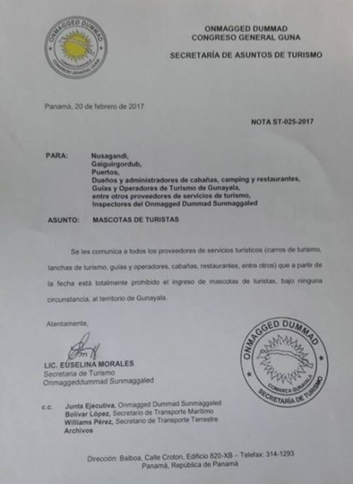 Prohiben llevar mascotas de turistas a playas de Guna Yala
