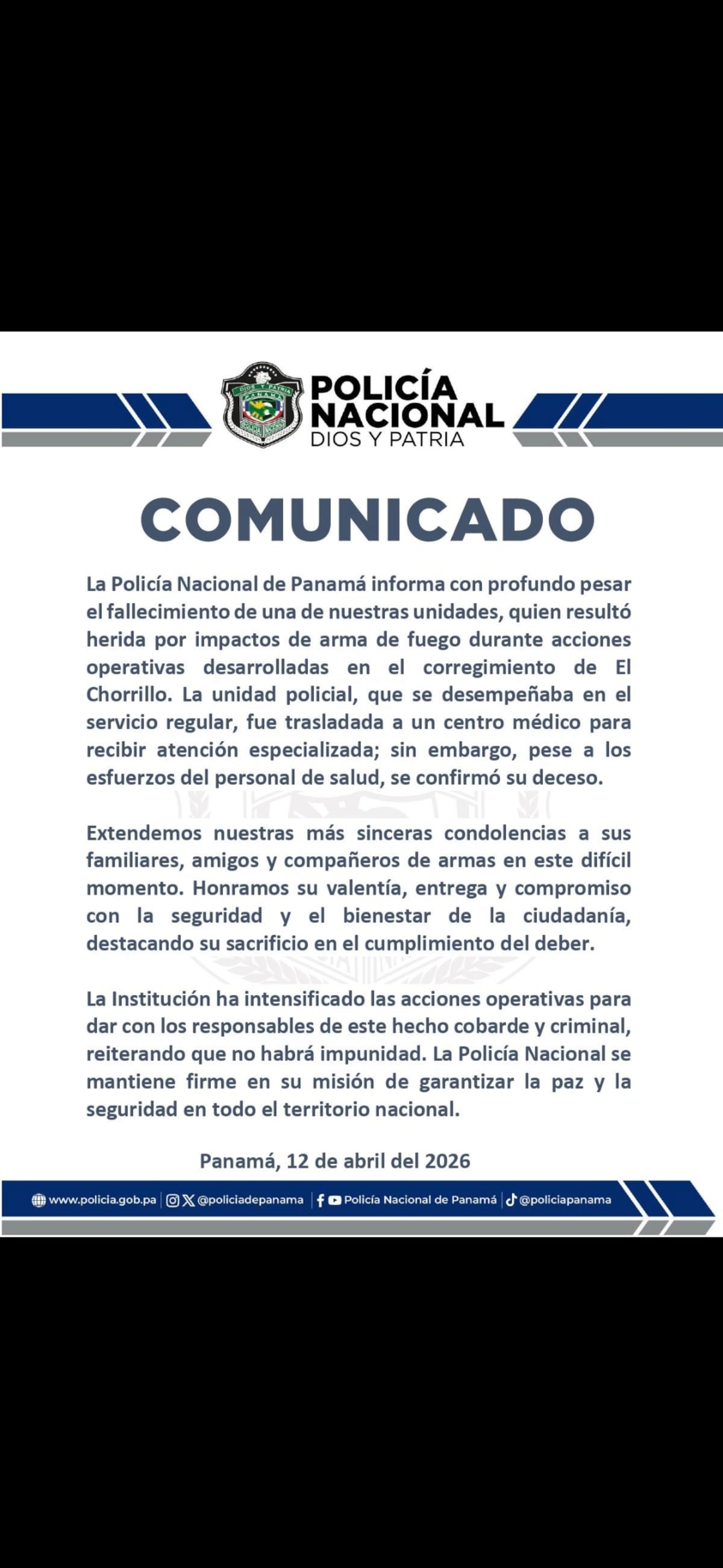 URGENTE | Luto en la Policía: muere el sargento Albis Espinoza tras operativo en El Chorrillo; capturan a alias ‘Yamir’ presunto responsable 