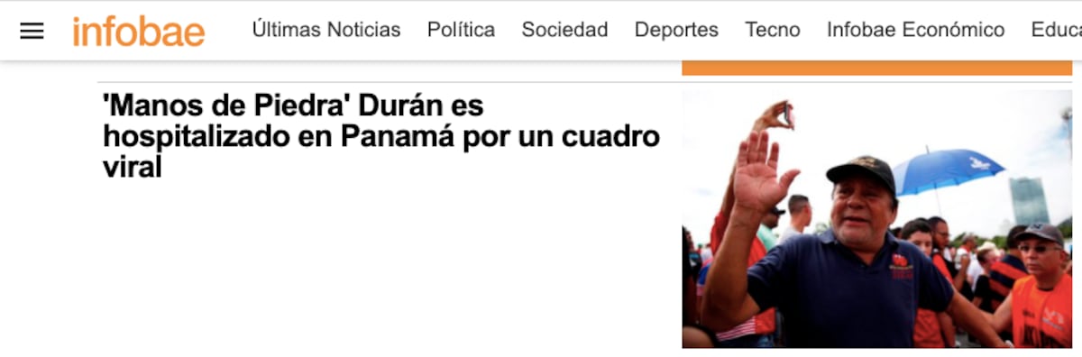 Medios internacionales reportan el contagio de Roberto Durán +Galería