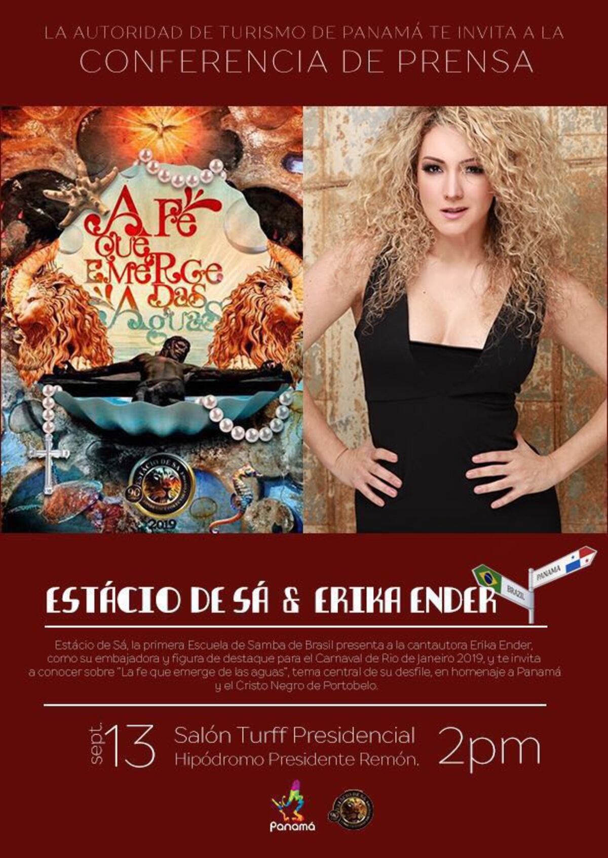Erika Ender y la escuela de samba Estacio Da Sá hablarán de su show en Río