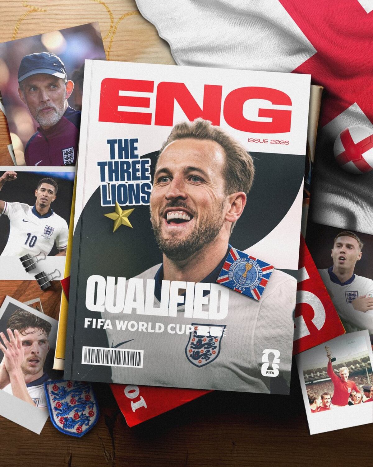 Kane firma doblete y Tuchel cumple su primera promesa: Inglaterra clasificada al mundial sin goles en contra