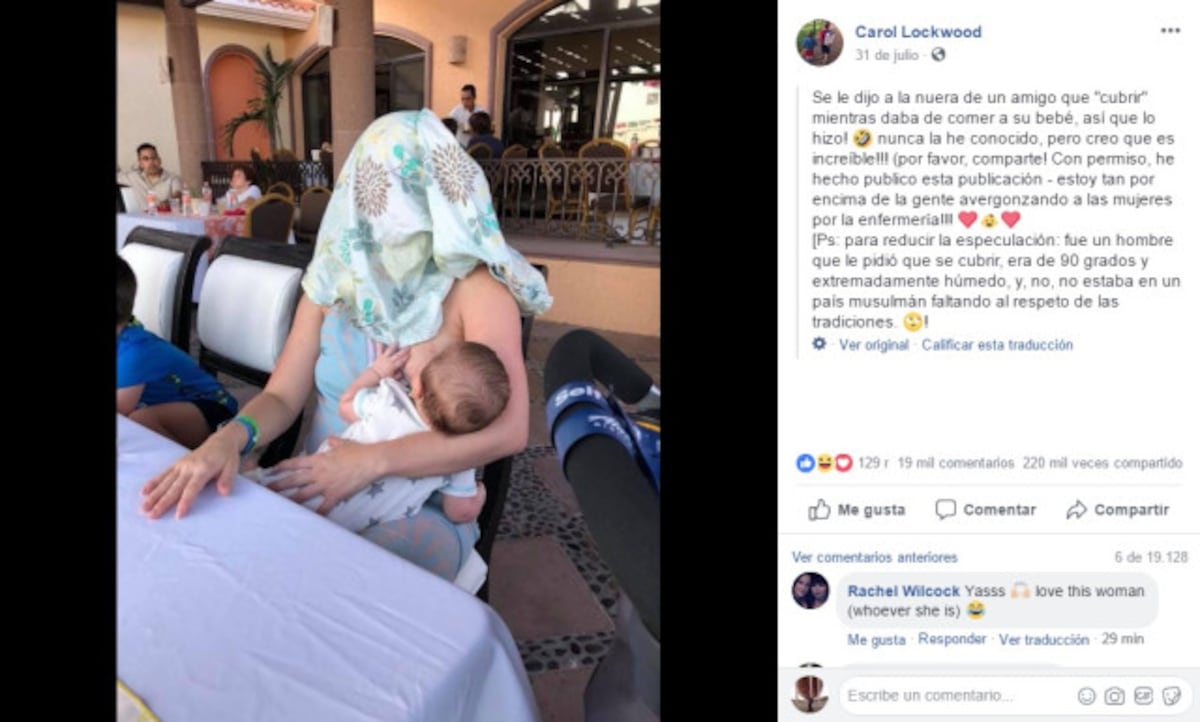 La reacción de una madre a quien le pidieron que se tapara mientras daba pecho