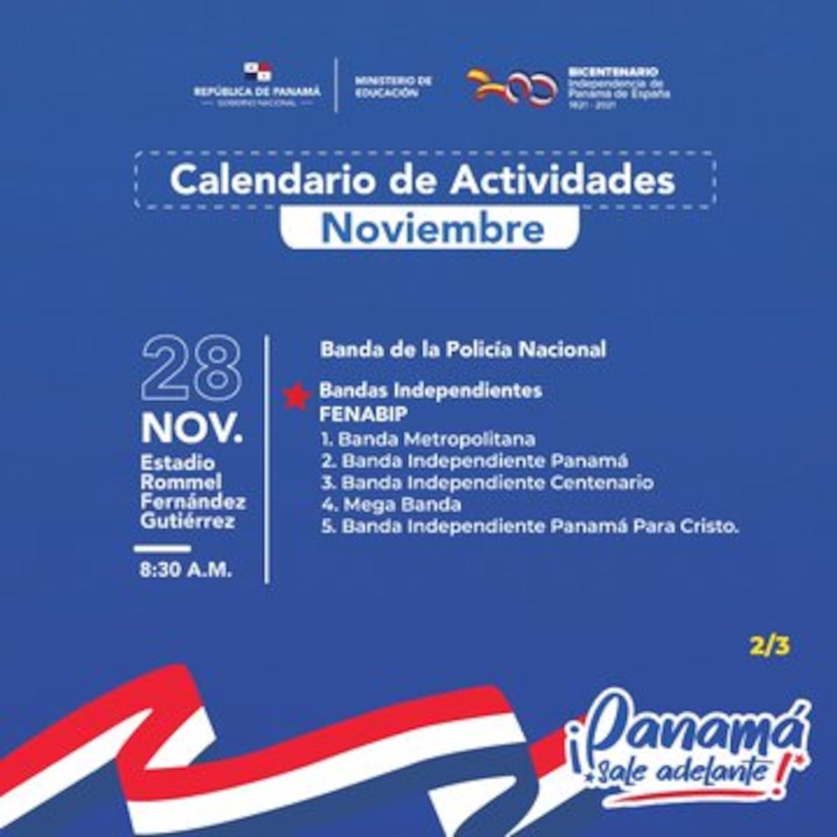 Comparten calendario para conmemorar los 200 años de independencia