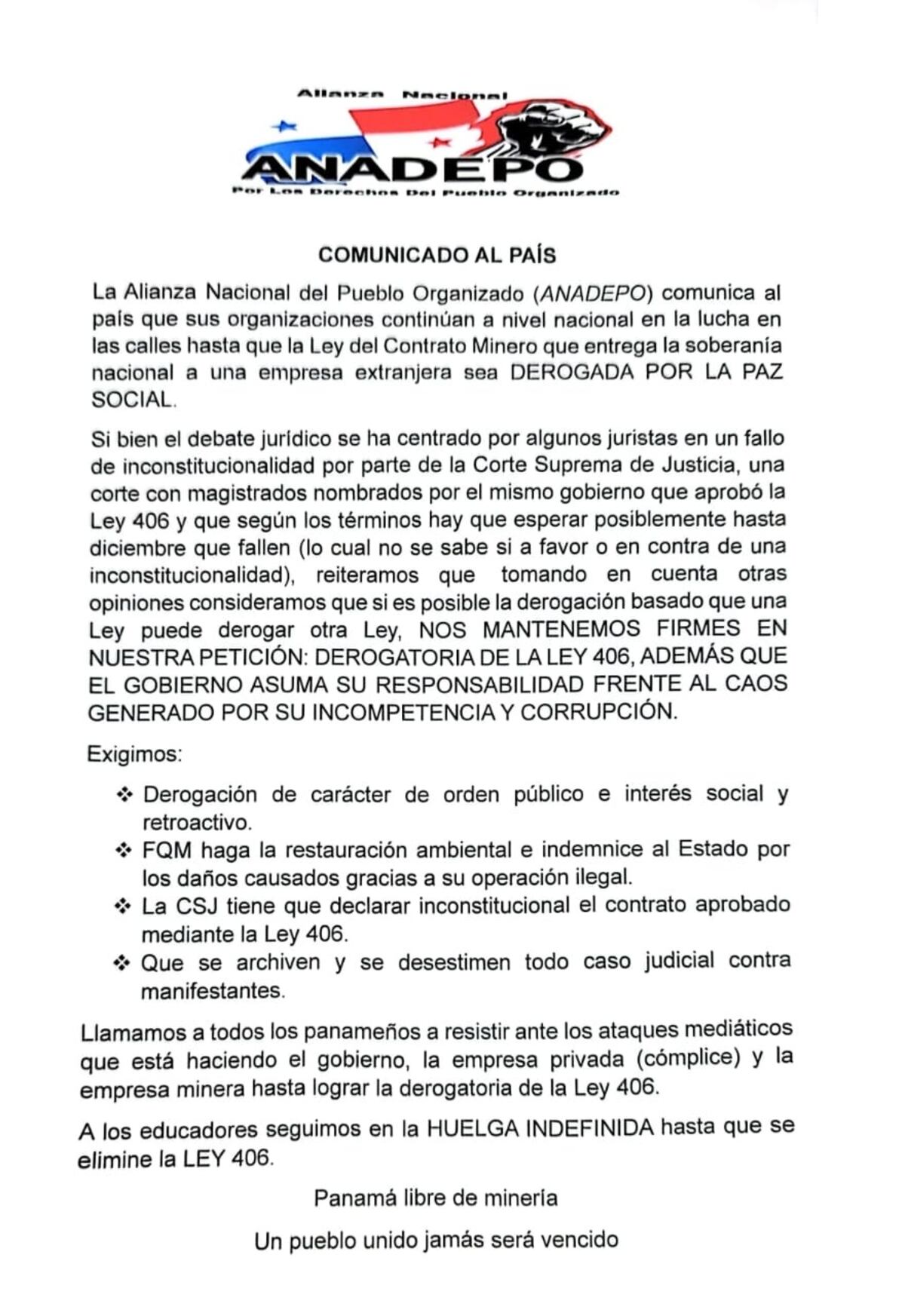 Asociación de Profesores: ‘La huelga sigue’