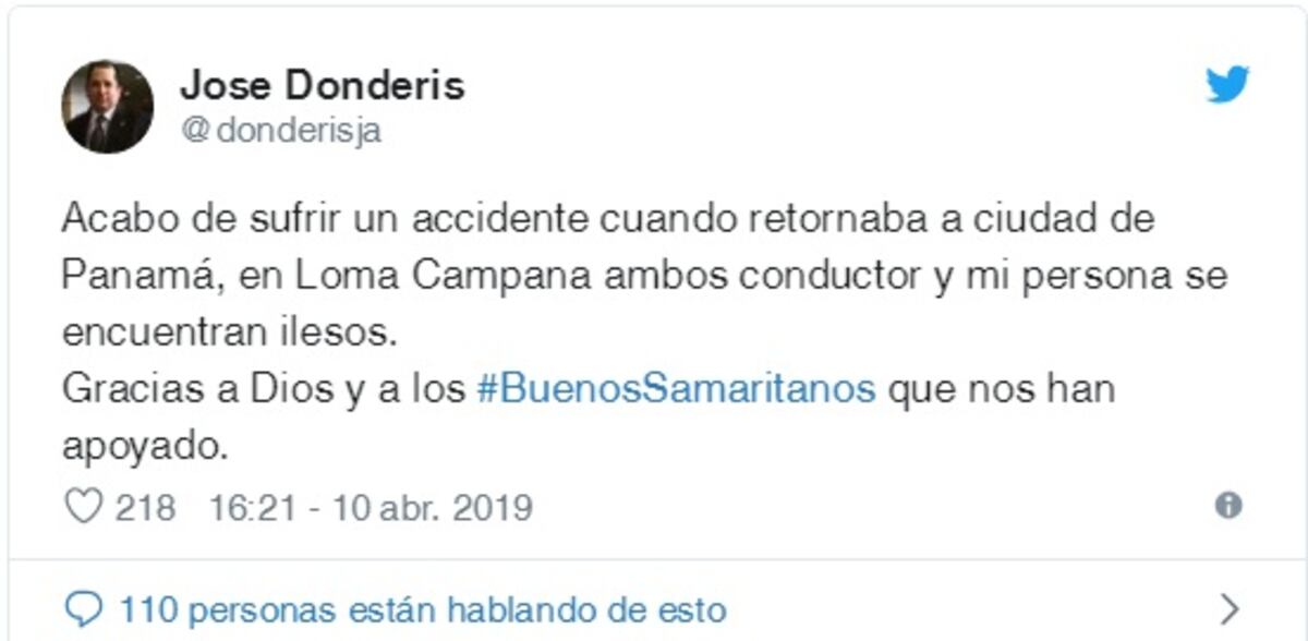 Director de Sinaproc sufre accidente de tránsito en Loma Campana