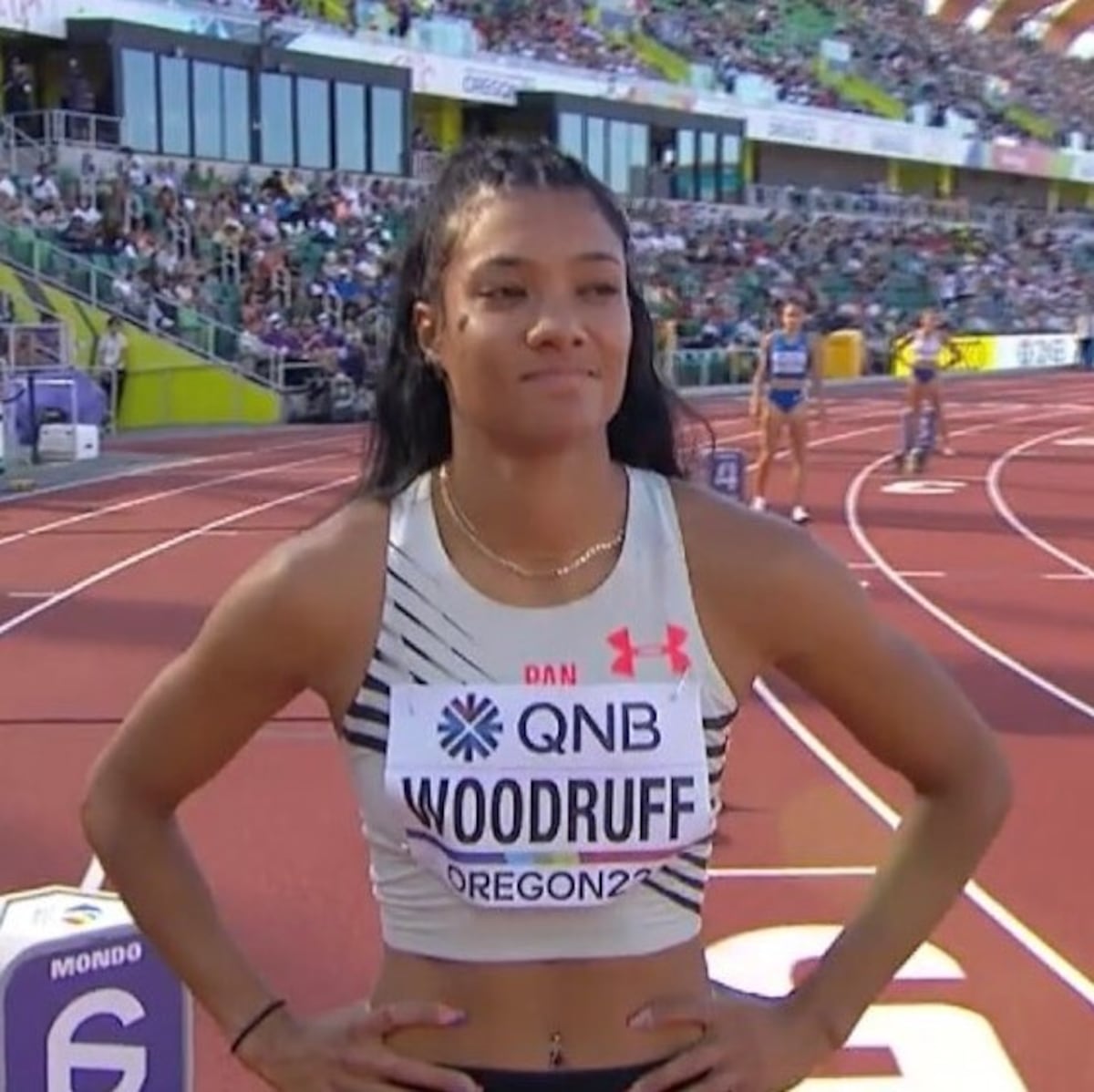 Gianna Woodruff estará en el heat 3 de las semifinales en los 400 m con vallas