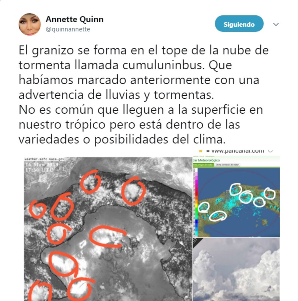 Cae granizo en varios sectores de Panamá Oeste. Annette Quinn se pronuncia. Video