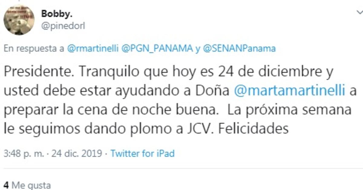 Martinelli vuelve a arremeter contra Varela, ‘sin asco’, en pleno 24 de diciembre