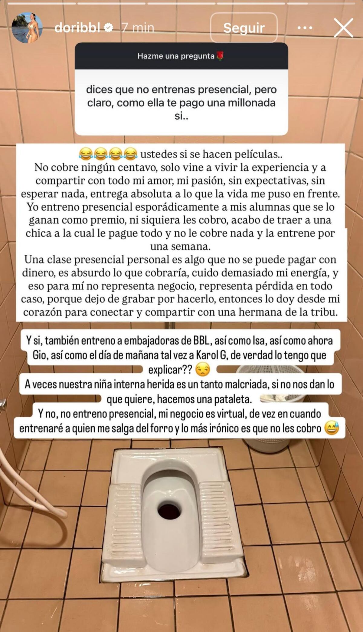 Dori Eleta no cobró tras entrenar a Georgina Rodríguez y convivir con Cristiano