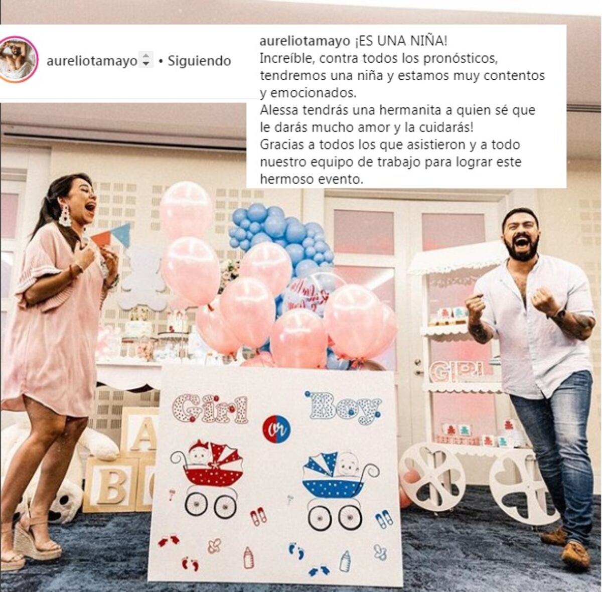 Cantante y expresentadora de TV revelan el sexo de su primer bebé 