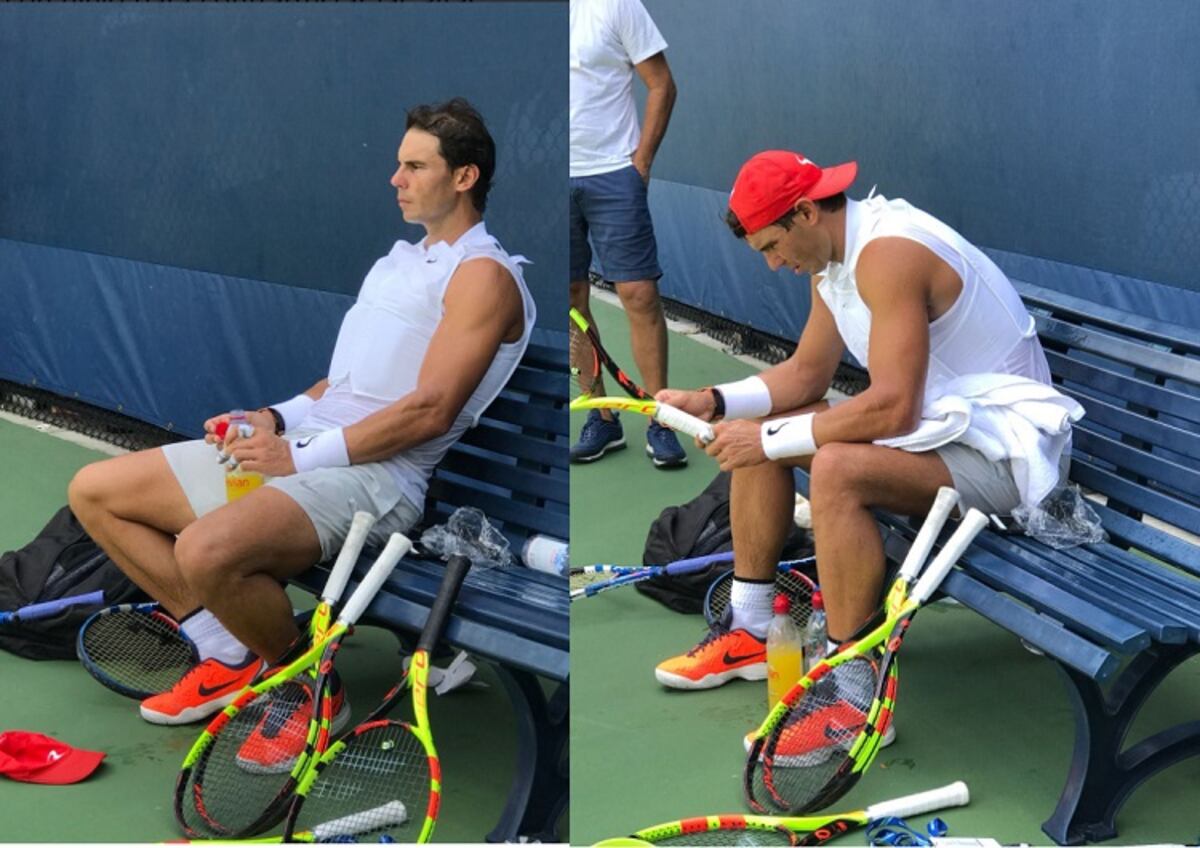 El tenista Rafael Nadal combate el calor del US Open con chaleco de hielo