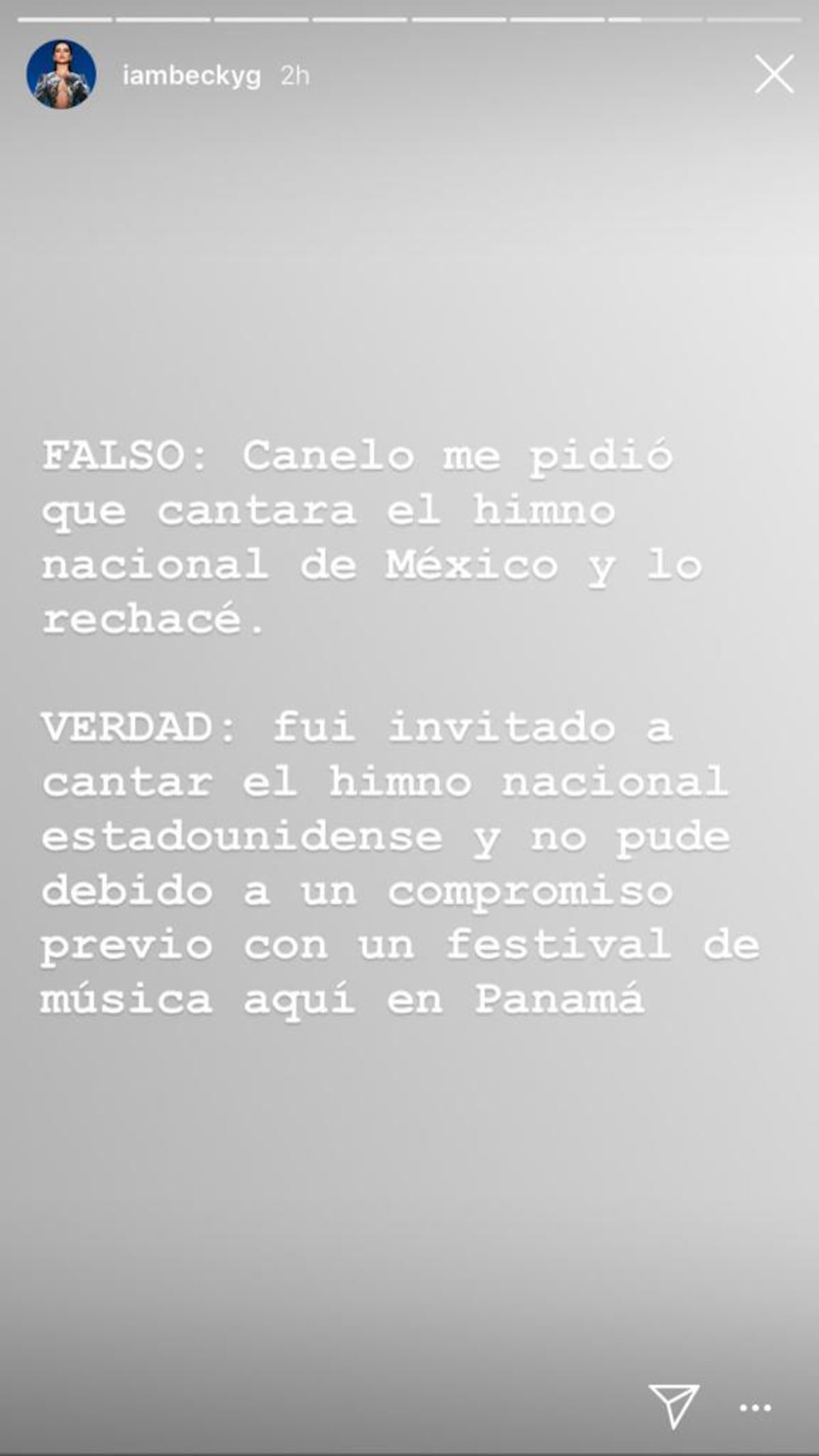 Becky G prefiere Panamá antes de cantar himno en pelea Canelo-GGG