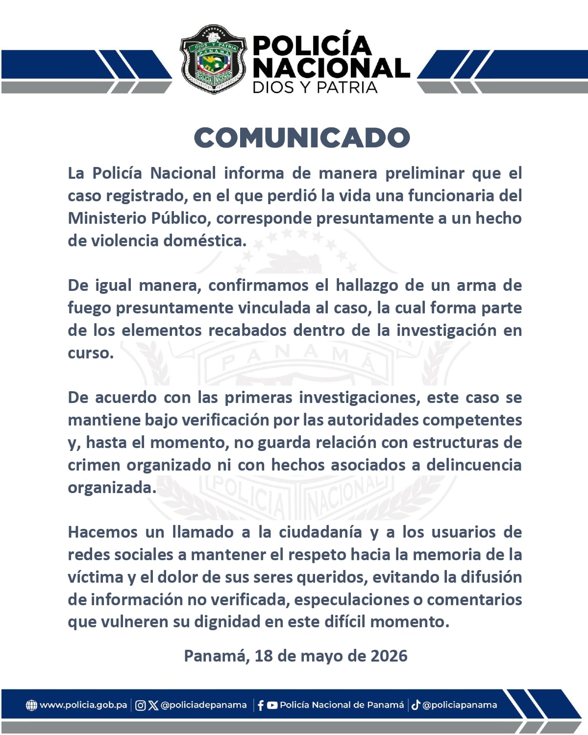 💔 ‘Celos, malditos celos’: Identifican a su pareja como el presunto femicida de la fiscal Patricia Ossa en Pueblo Nuevo; la Policía Nacional se pronuncia