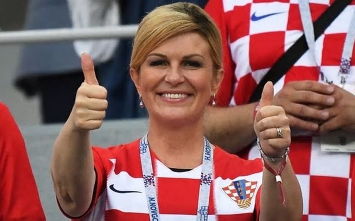 La presidenta de Croacia: su euforia en el vestuario y curiosidades de su viaje