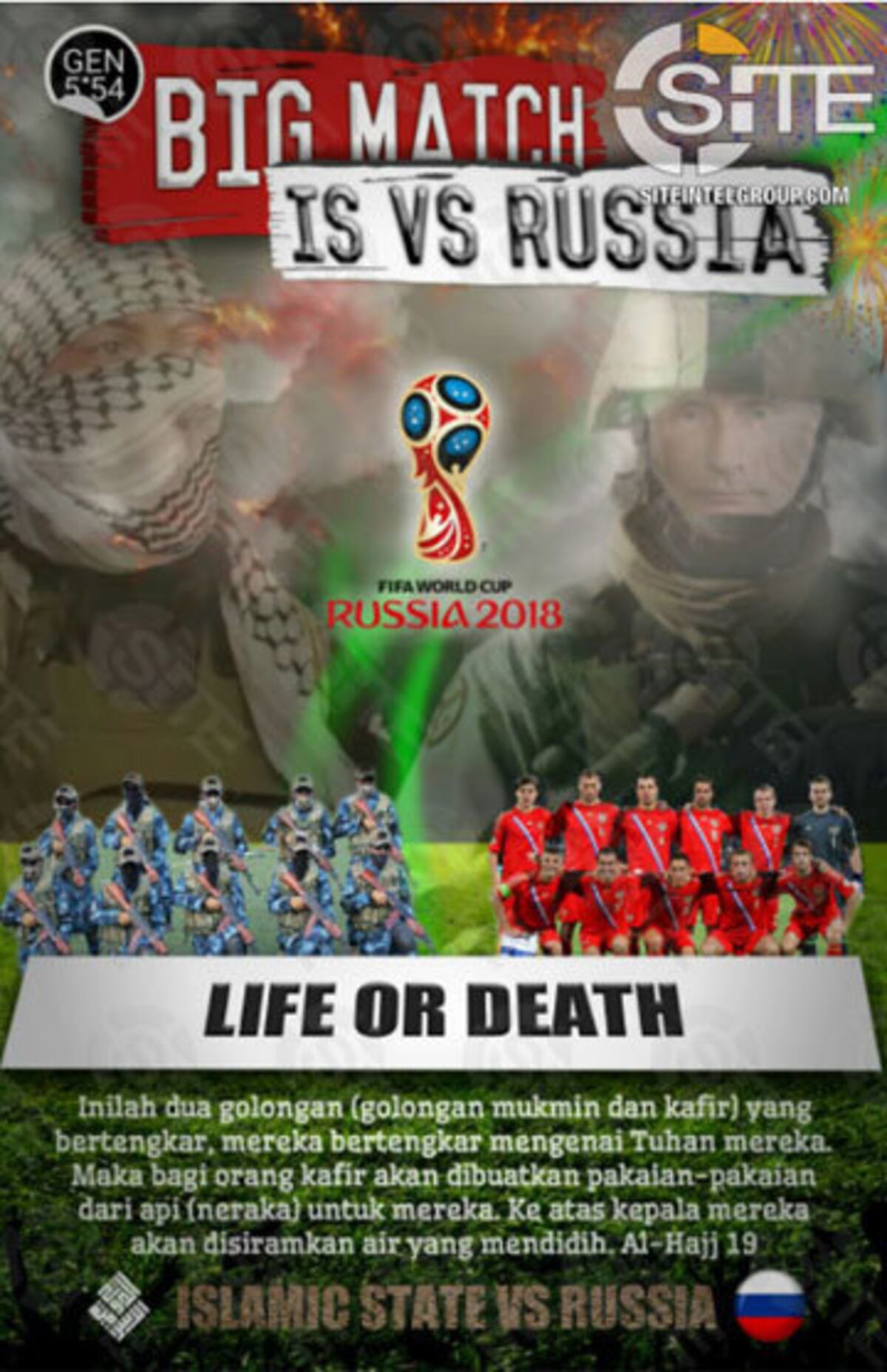 ISIS lanza una nueva amenaza contra el Mundial de Rusia 2018