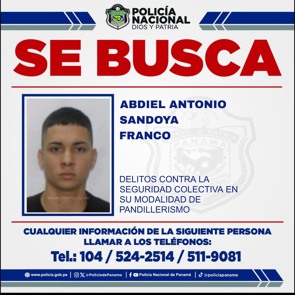 Policía busca a siete presuntos integrantes de pandilla incluidos entre los más buscados