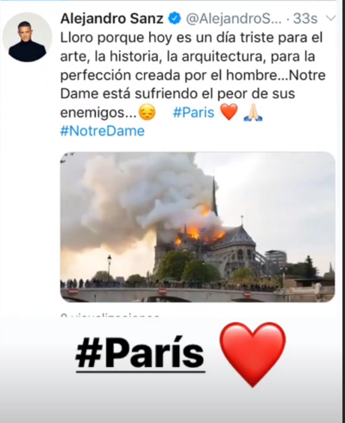 Famosos consternados por tragedia de Notre Dame