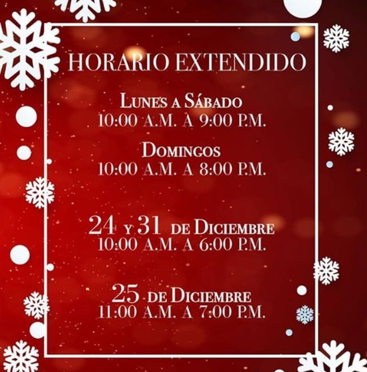 ¡TE INTERESA! Estos son los horarios decembrinos de los 'malls' de Panamá