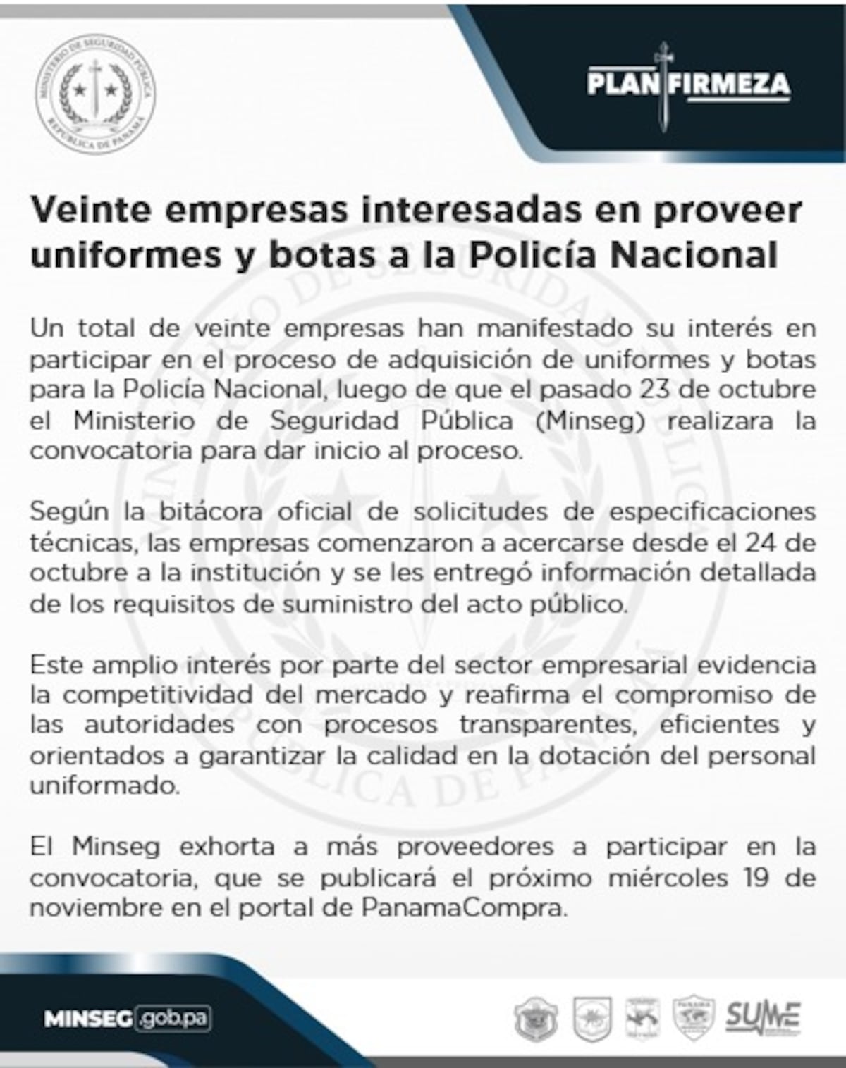 Minseg recibe lluvia de propuestas para uniformar a la Policía