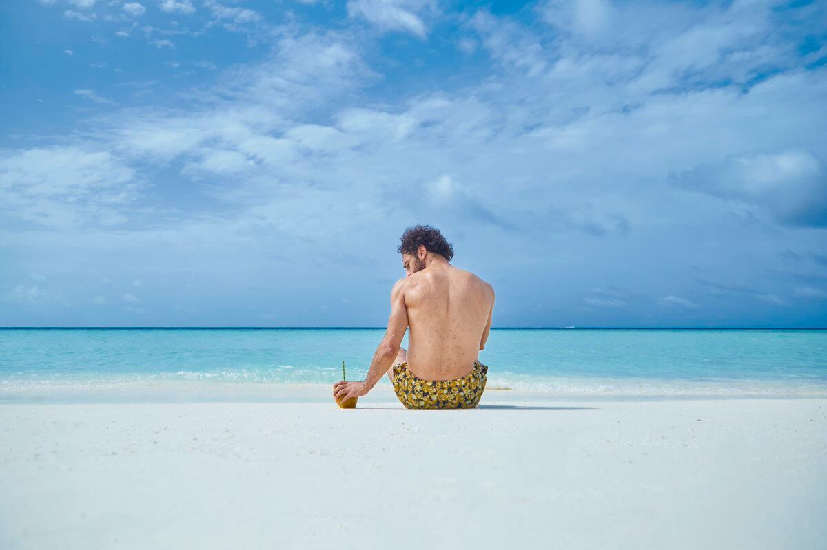 El jugador egipcio Mohamed Salah disfrutó de unas vacaciones playeras