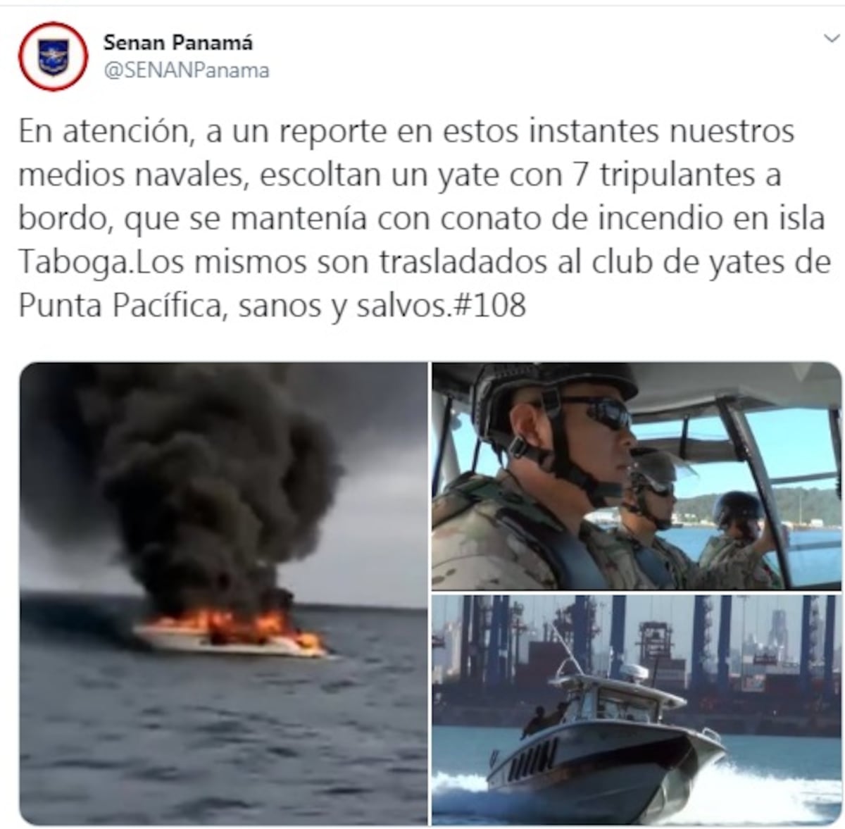 Embarcación se incendia en la Bahía de Panamá. Por poco no llegan a Navidad. Video