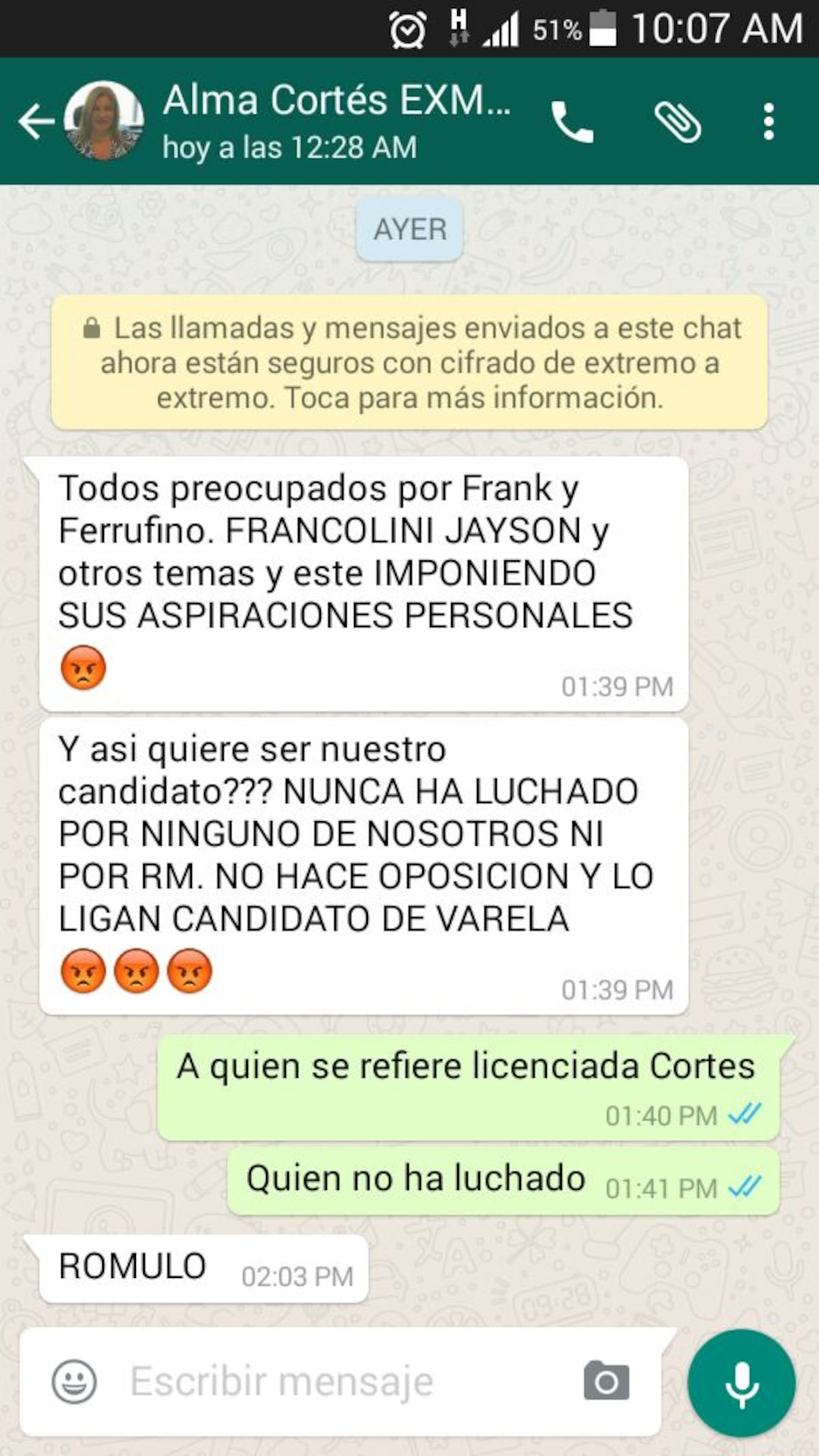 Alma Cortés suelta candela contra Rómulo Roux