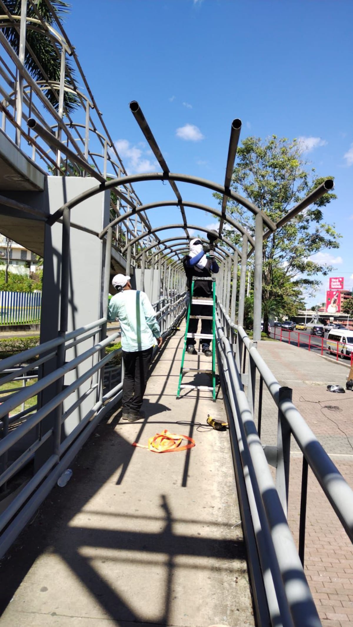 Limpian e iluminan paso peatonal de la avenida de Los Mártires